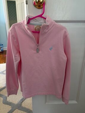 The Beaufort Bonnet Company Pink Girls' Quarter-Zip Pullover
